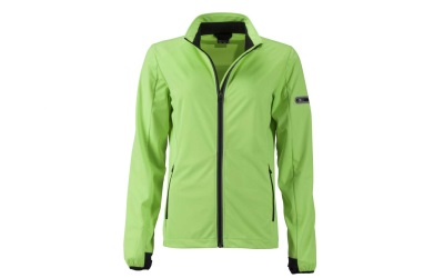 James & Nicholson Damen Softshell Sportjacke, bright-green/black