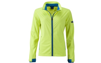 James & Nicholson Damen Softshell Sportjacke, bright-yellow/bright-blue