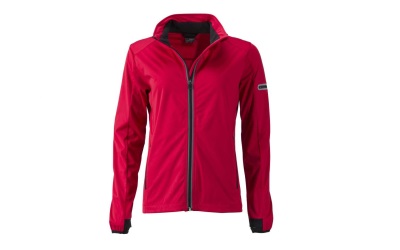 James & Nicholson Damen Softshell Sportjacke, light-red/black