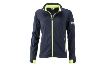 James & Nicholson Damen Softshell Sportjacke, navy/bright-yellow