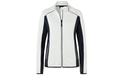 James & Nicholson Damen Strukturfleece Jacke, off-white/carbon