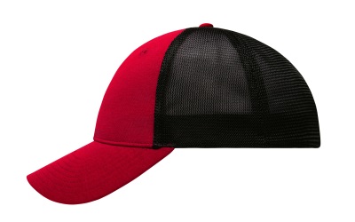 James & Nicholson Elastic Mesh Cap Baseballkappe, red/black