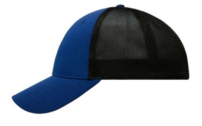 James & Nicholson Elastic Mesh Cap Baseballkappe, royal/black