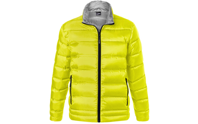 James & Nicholson Herren Leicht-Daunenjacke, yellow/silver