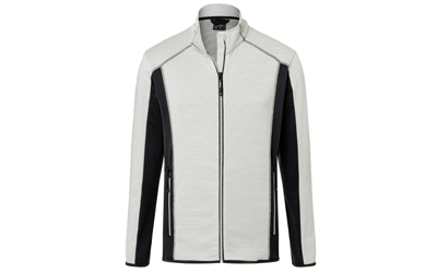 James & Nicholson Herren Strukturfleece Jacke, off-white/carbon