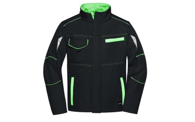 James & Nicholson Workwear Jacke, black/lime-green