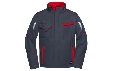 James & Nicholson Workwear Jacke, carbon/red