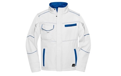 James & Nicholson Workwear Jacke, white/royal