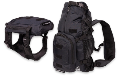 K9 Sport Sack Hunderucksack, begehbar mit Geschirr und Stauraum, anthrazit schwarz