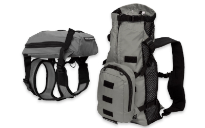 K9 Sport Sack Hunderucksack, begehbar mit Geschirr und Stauraum, shark skin grau