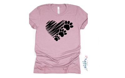 Kashell Creations Puppy Love T-Shirt heather orchid/pink