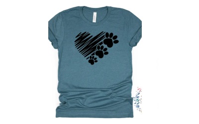 Kashell Creations Puppy Love T-Shirt heather teal
