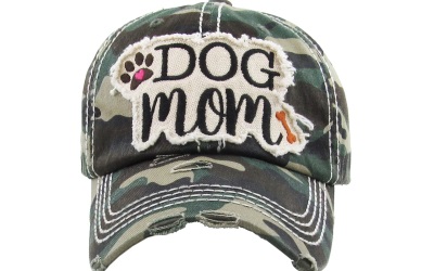 KBETHOS Dog Mom Washed Vintage Ballcap camouflage