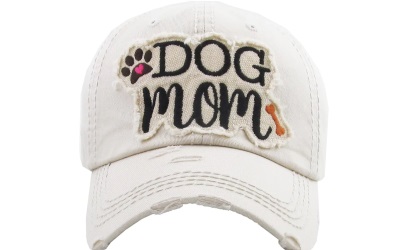 KBETHOS Dog Mom Washed Vintage Ballcap white