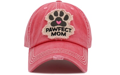 KBETHOS Pawfect Mom Washed Vintage Ballcap hot pink