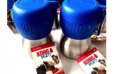 KONG Hundetrinkflasche aus rostfreiem Edelstahl, blau