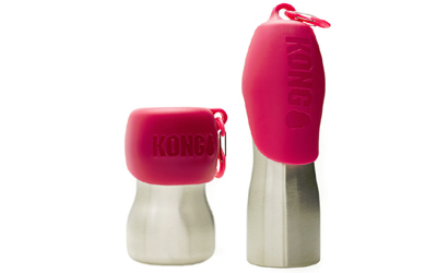 Kong Hundetrinkflasche aus rostfreiem Edelstahl, pink