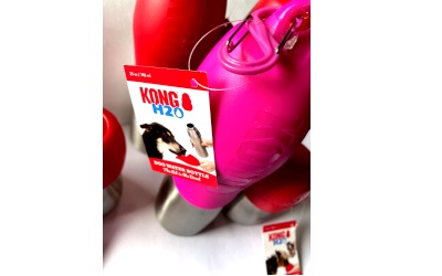 KONG Hundetrinkflasche aus rostfreiem Edelstahl, pink