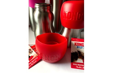 KONG Hundetrinkflasche aus rostfreiem Edelstahl, rot