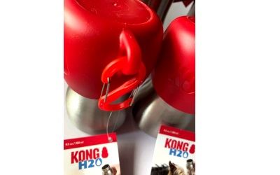 KONG Hundetrinkflasche aus rostfreiem Edelstahl, rot