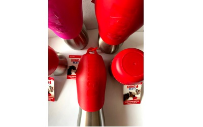 KONG Hundetrinkflasche aus rostfreiem Edelstahl, rot