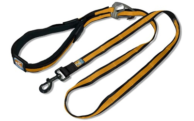 Kurgo Quantum Leash, Nylon Hundeleine, schwarz/orange