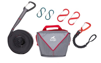 Kurgo Ridgeline Tie Out Camping Zip Line grau