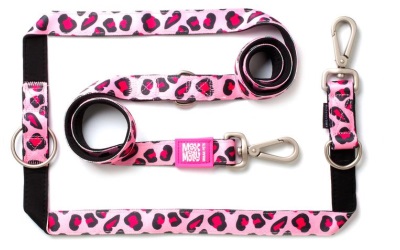 Max & Molly Original Multifunktionsleine, Leopard Pink