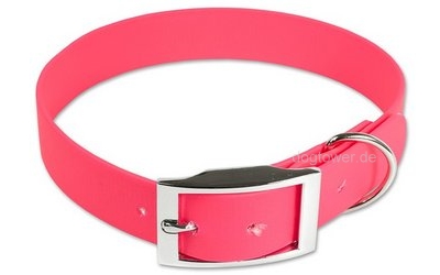 Mystique Halsband Biothane Deluxe, neon-pink