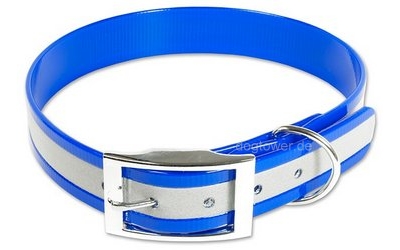 Mystique Halsband Biothane Deluxe, blau (Reflektor)