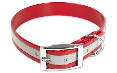 Mystique Halsband Biothane Deluxe, rot (Reflektor)