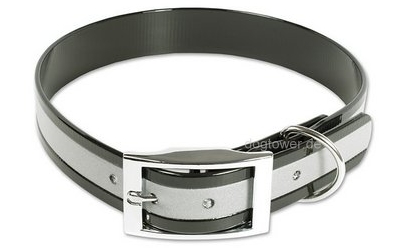 Mystique Halsband Biothane Deluxe, schwarz (Reflektor)