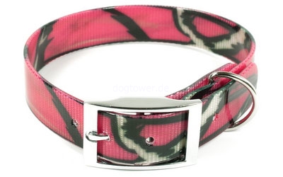 Hundehalsband Biothane Deluxe, camo-pink
