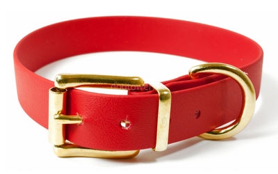 Mystique Hundehalsband Biothane (Messing), rot