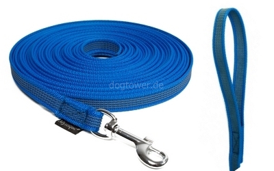 Mystique gummierte Schleppleine mit Handschlaufe, blau