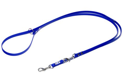 Mystique Biothane (gold) verstellbare Leine Führleine (Standard Karabiner), blau