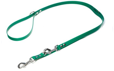 Mystique Biothane (gold) verstellbare Leine Führleine (Standard Karabiner), grün gold