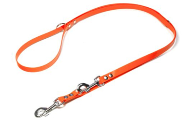 Mystique Biothane (gold) verstellbare Leine Führleine (Standard Karabiner), orange