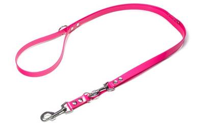 Mystique Biothane (gold) verstellbare Leine Führleine (Standard Karabiner), pink