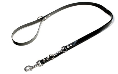 Mystique Biothane (gold) verstellbare Leine Führleine (Standard Karabiner), schwarz