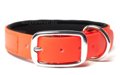 Mystique Biothane Halsband Deluxe Neopren, beta neonorange