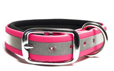 Mystique Biothane Halsband Deluxe Neopren beta neonpink REFLEX