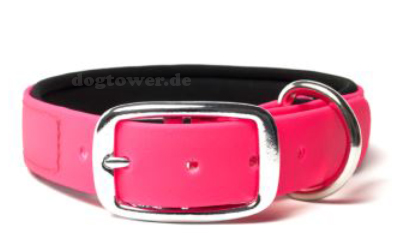 Mystique Biothane Halsband Deluxe Neopren, beta neonpink