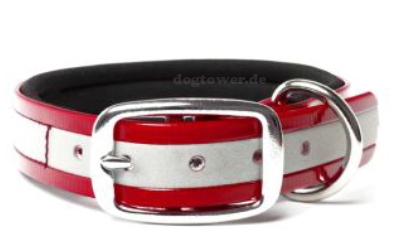 Mystique Biothane Halsband Deluxe Neopren, reflex gold rot
