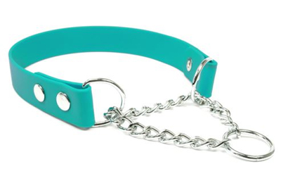 Mystique Biothane Halsband mit Durchzugskette, beta hellgrün