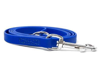 Mystique Biothane Leine Kurzführer (Standard Karabiner, VERNÄHT), beta blau