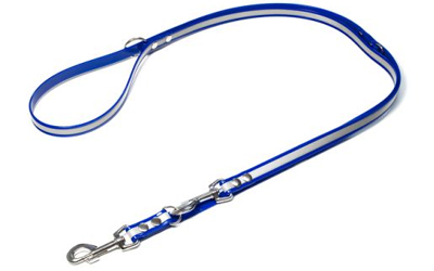 Mystique Biothane REFLEX verstellbare Leine Führleine (Standard Karabiner), blau gold