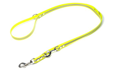 Mystique Biothane REFLEX verstellbare Leine Führleine (Standard Karabiner), gelb gold