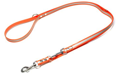 Mystique Biothane REFLEX verstellbare Leine Führleine (Standard Karabiner), orange gold