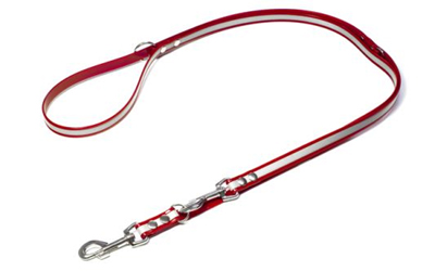 Mystique Biothane REFLEX verstellbare Leine Führleine (Standard Karabiner), rot gold